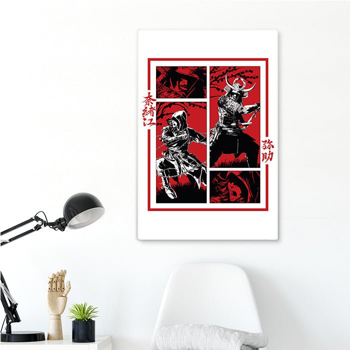 Naoe and Yasuke Posing - Assassin's Creed art - Fine Art Print