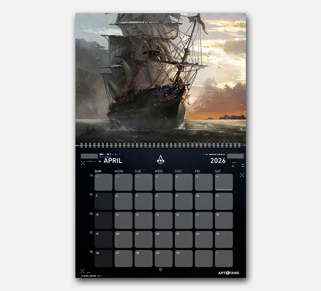 Assassin's Creed Wall Calendar 2026 - Original Artwork & Customizable
