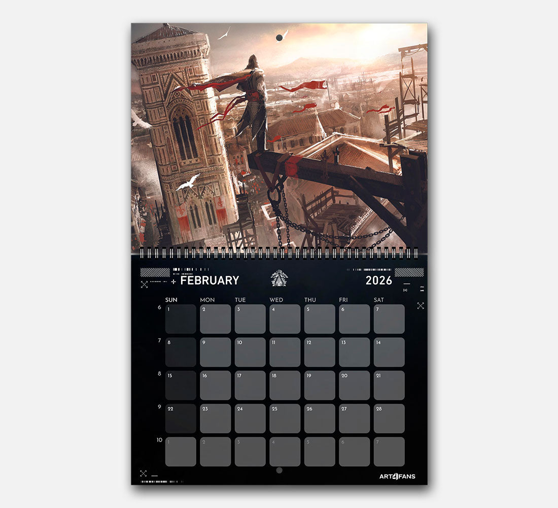 Assassin's Creed Wall Calendar 2026 - Original Artwork & Customizable