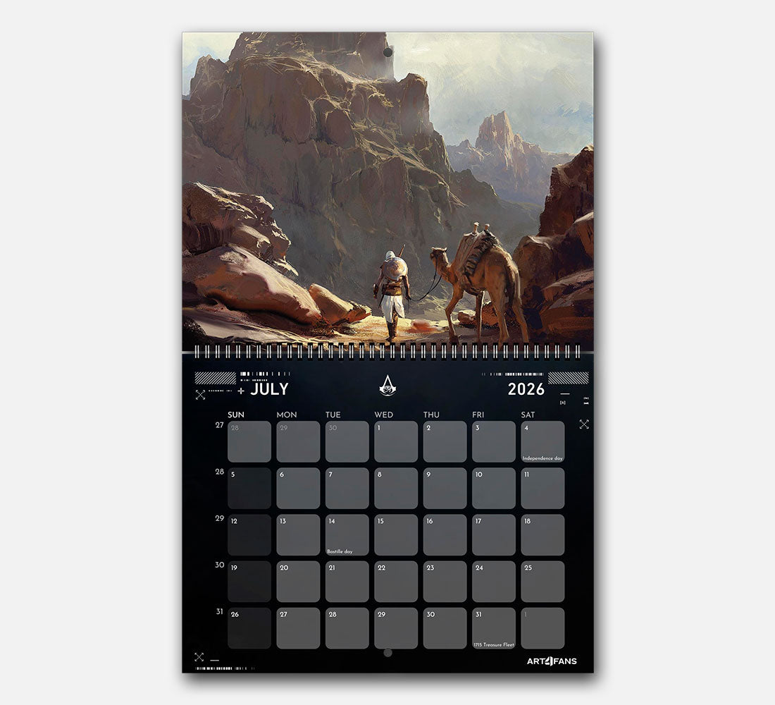 Assassin's Creed Wall Calendar 2026 - Original Artwork & Customizable