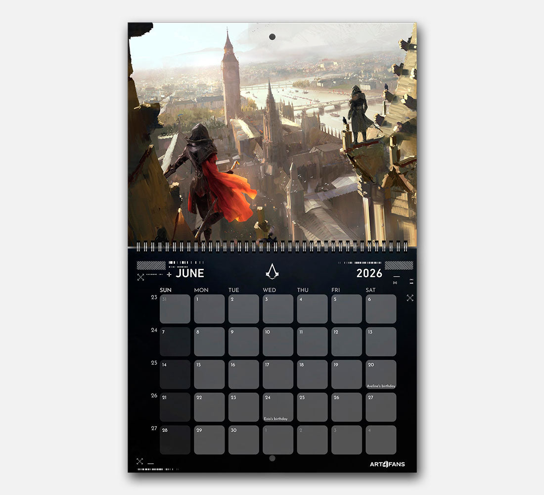 Assassin's Creed Wall Calendar 2026 - Original Artwork & Customizable