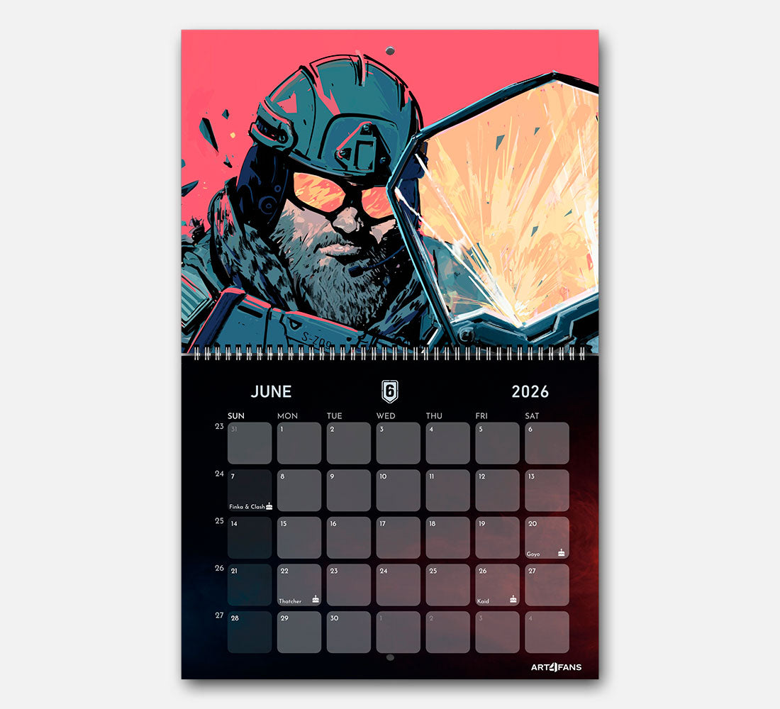 Six Siege Wall Calendar 2026 - Original Artwork & Customizable