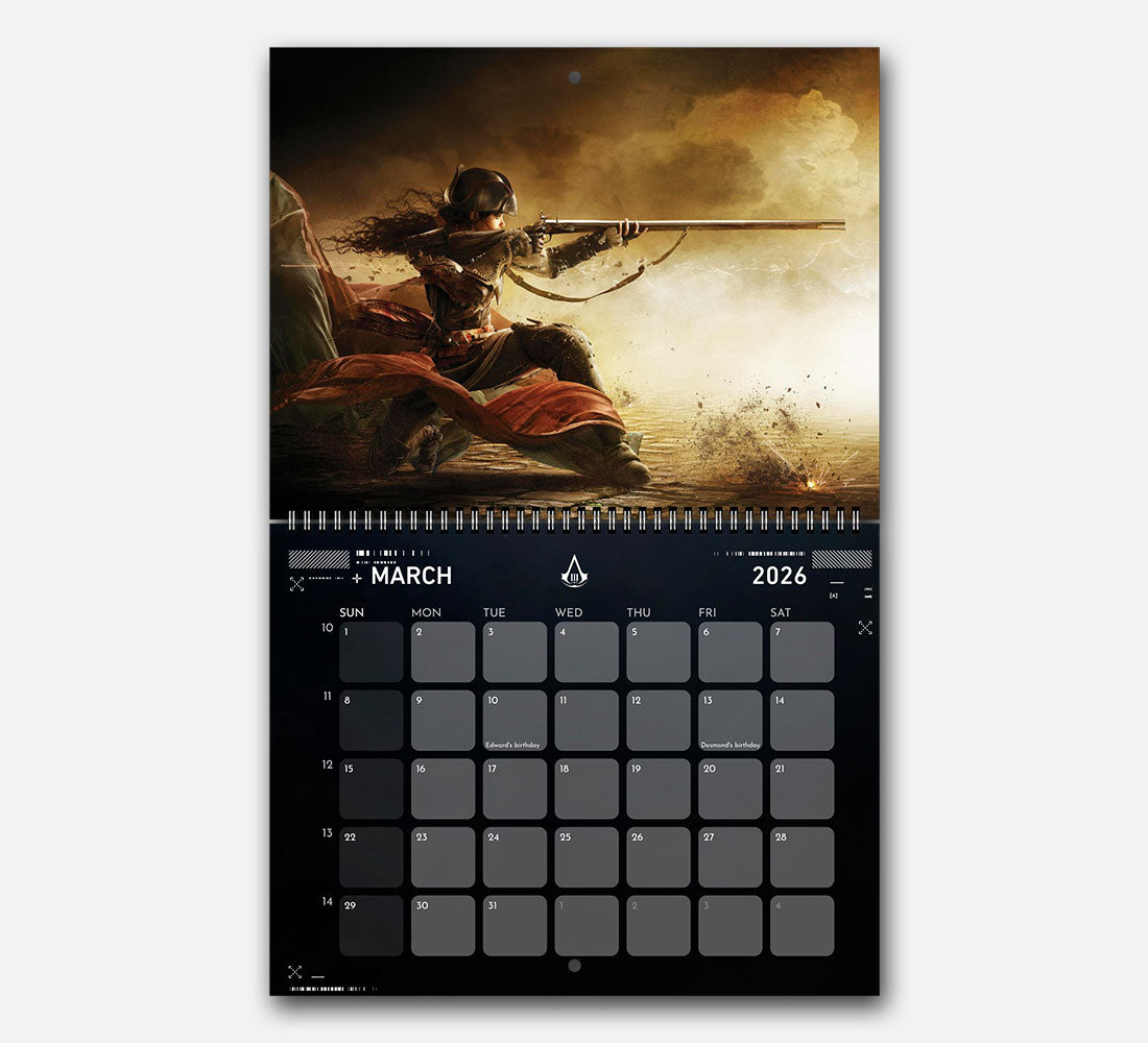 Assassin's Creed Wall Calendar 2026 - Original Artwork & Customizable