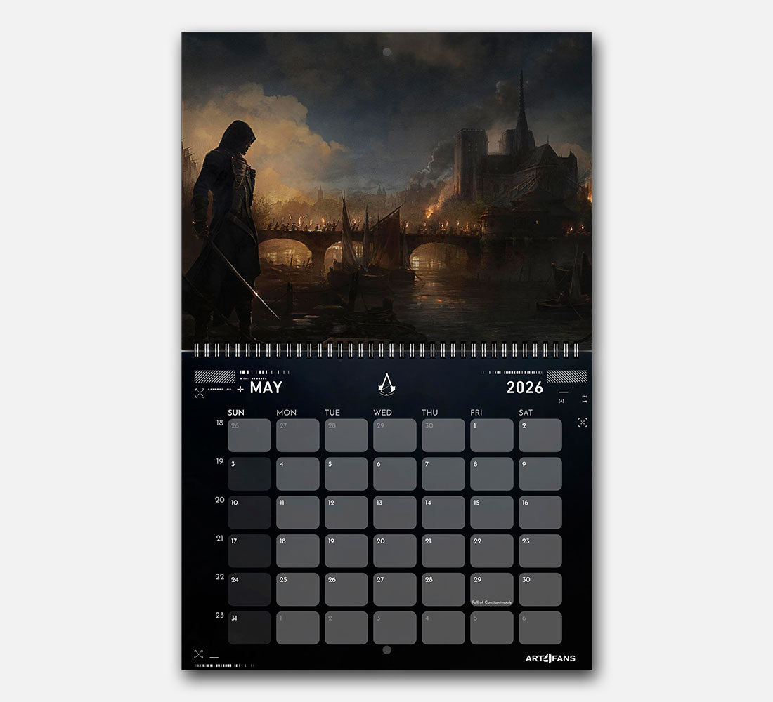 Assassin's Creed Wall Calendar 2026 - Original Artwork & Customizable