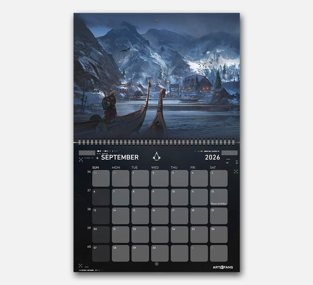 Assassin's Creed Wall Calendar 2026 - Original Artwork & Customizable