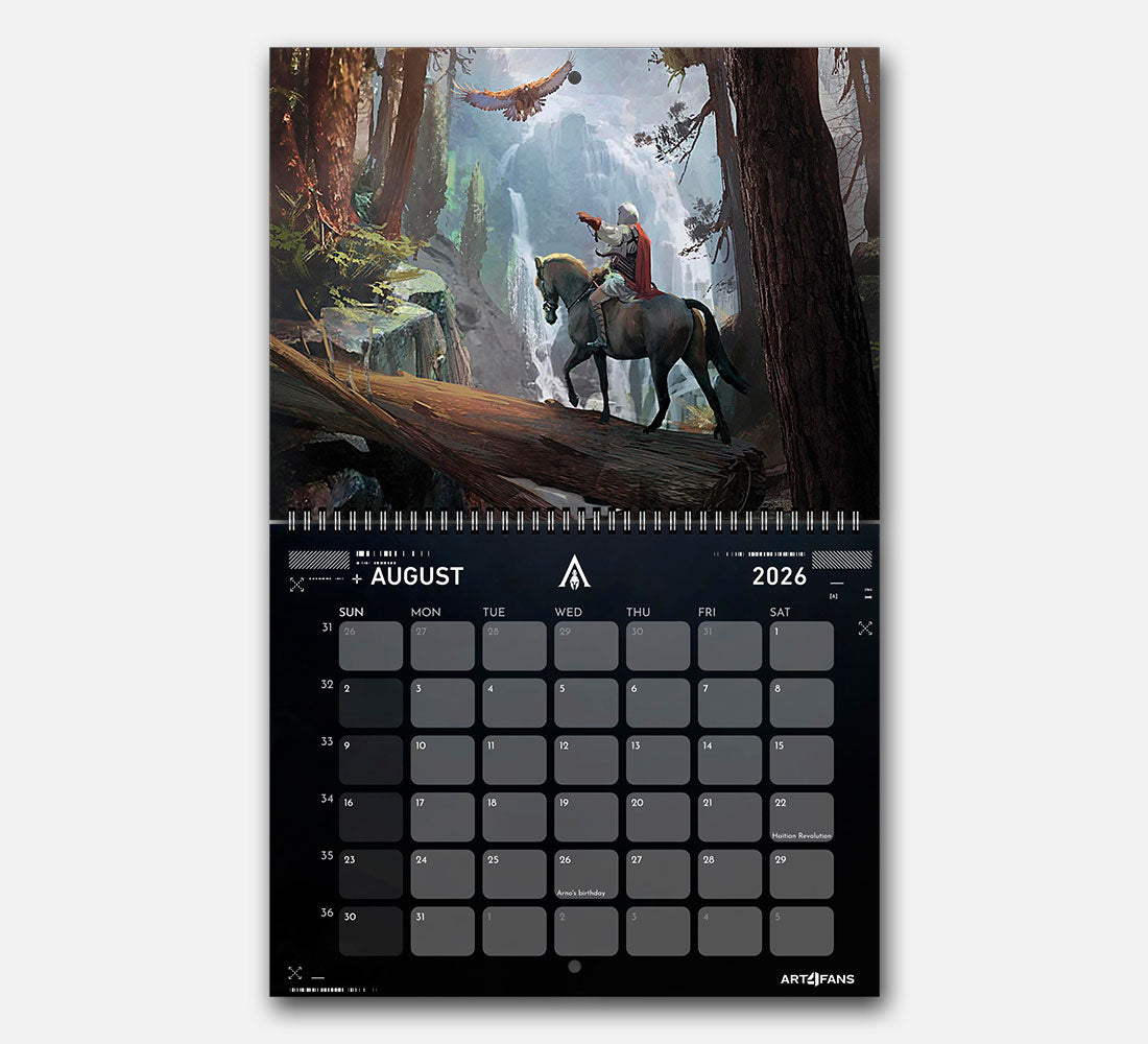 Assassin's Creed Wall Calendar 2026 - Original Artwork & Customizable