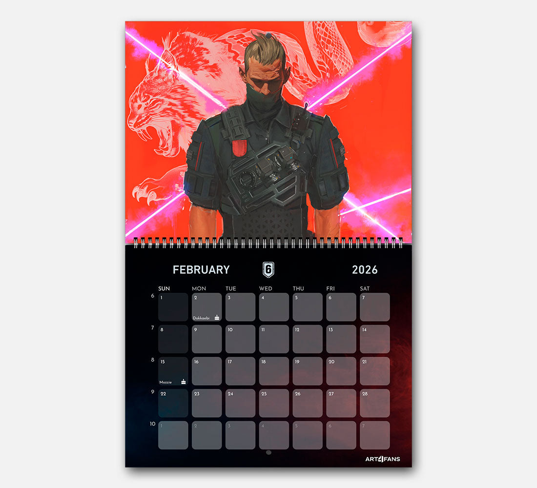 Six Siege Wall Calendar 2026 - Original Artwork & Customizable