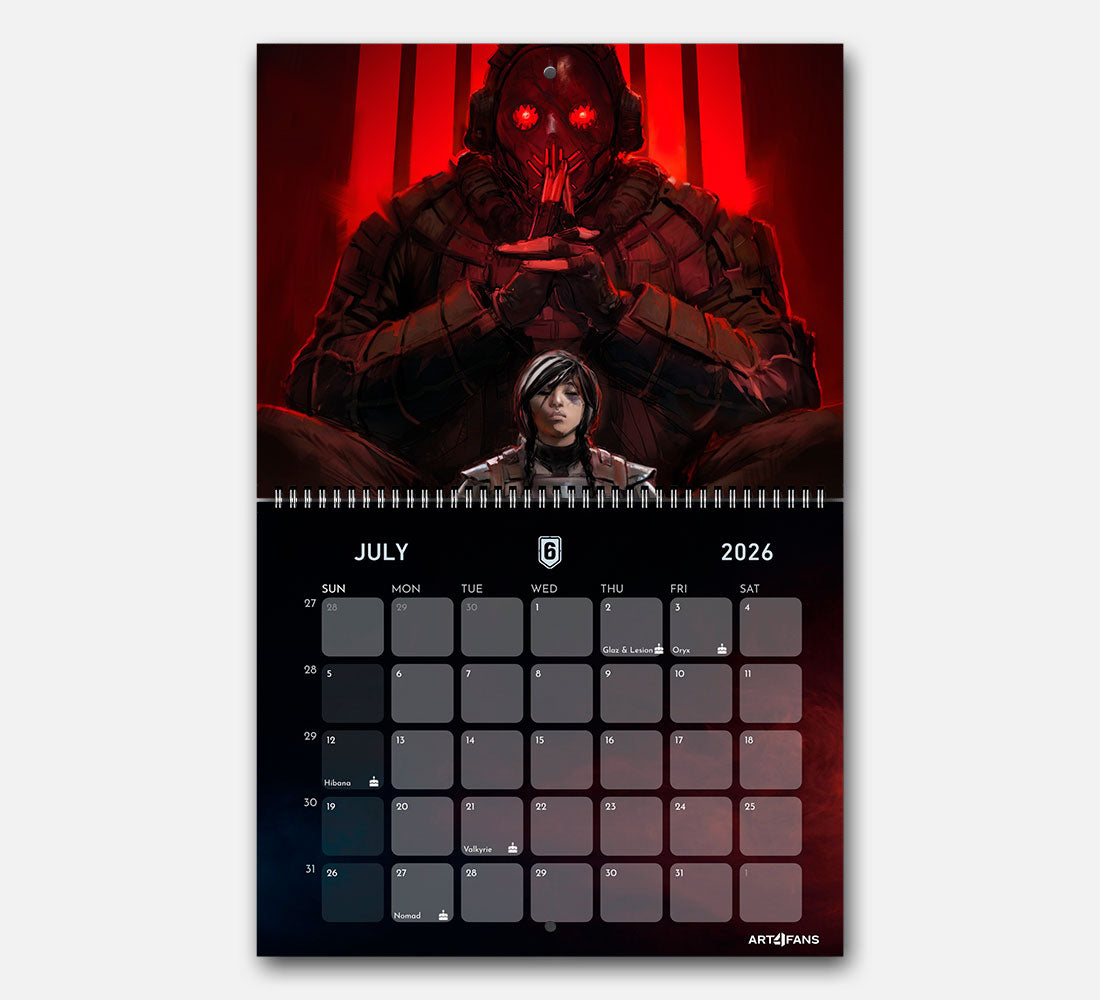 Six Siege Wall Calendar 2026 - Original Artwork & Customizable