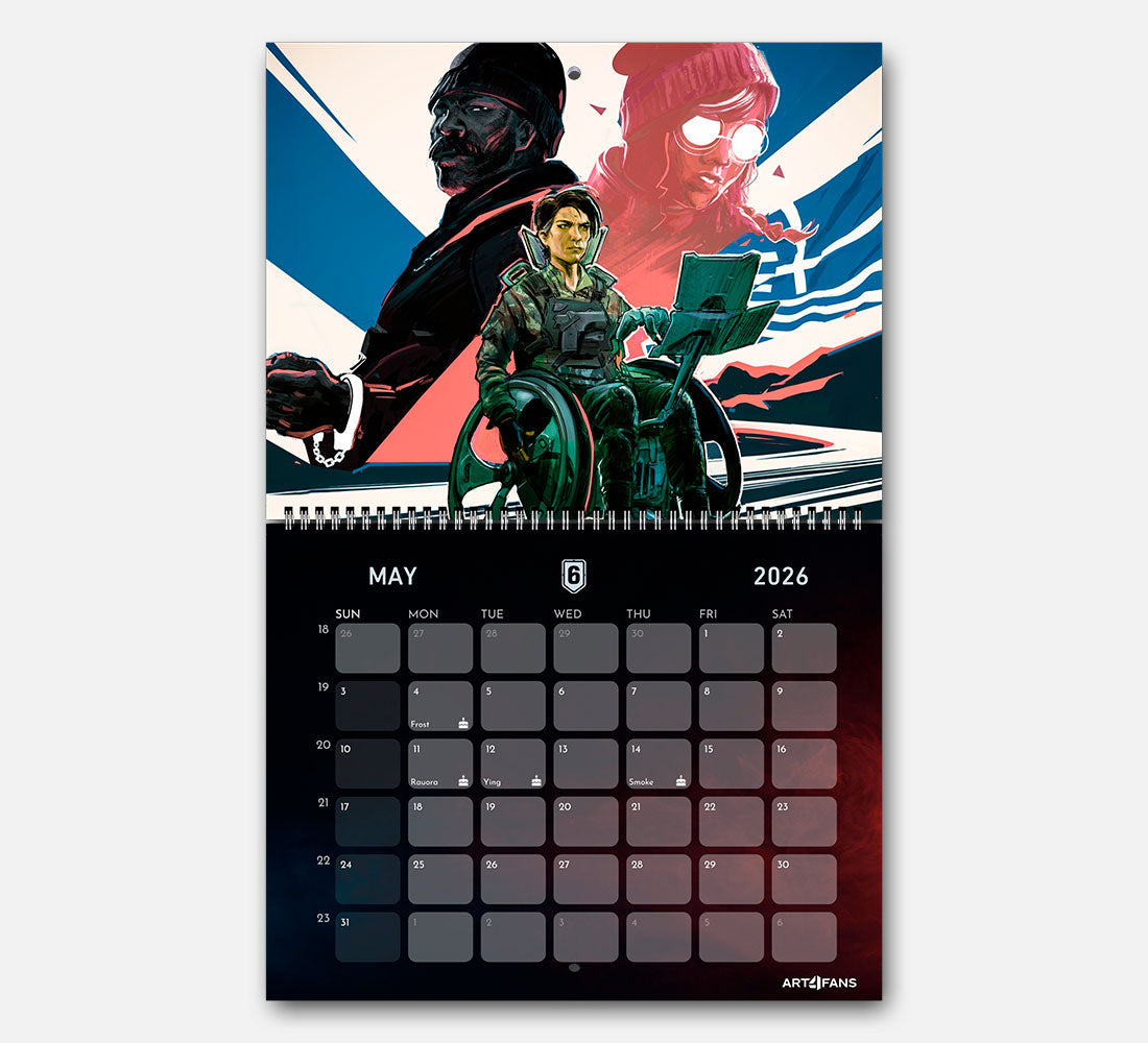 Six Siege Wall Calendar 2026 - Original Artwork & Customizable