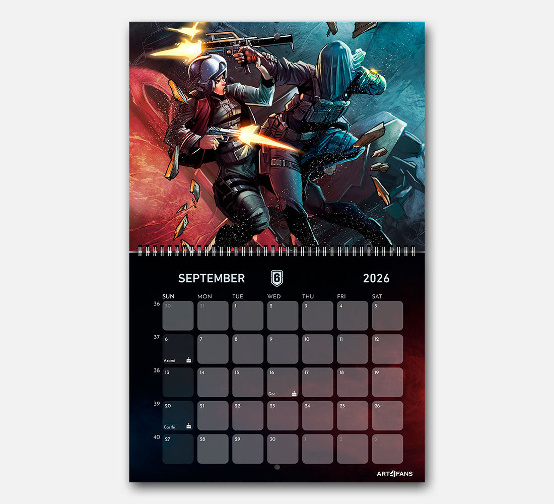 Six Siege Wall Calendar 2026 - Original Artwork & Customizable