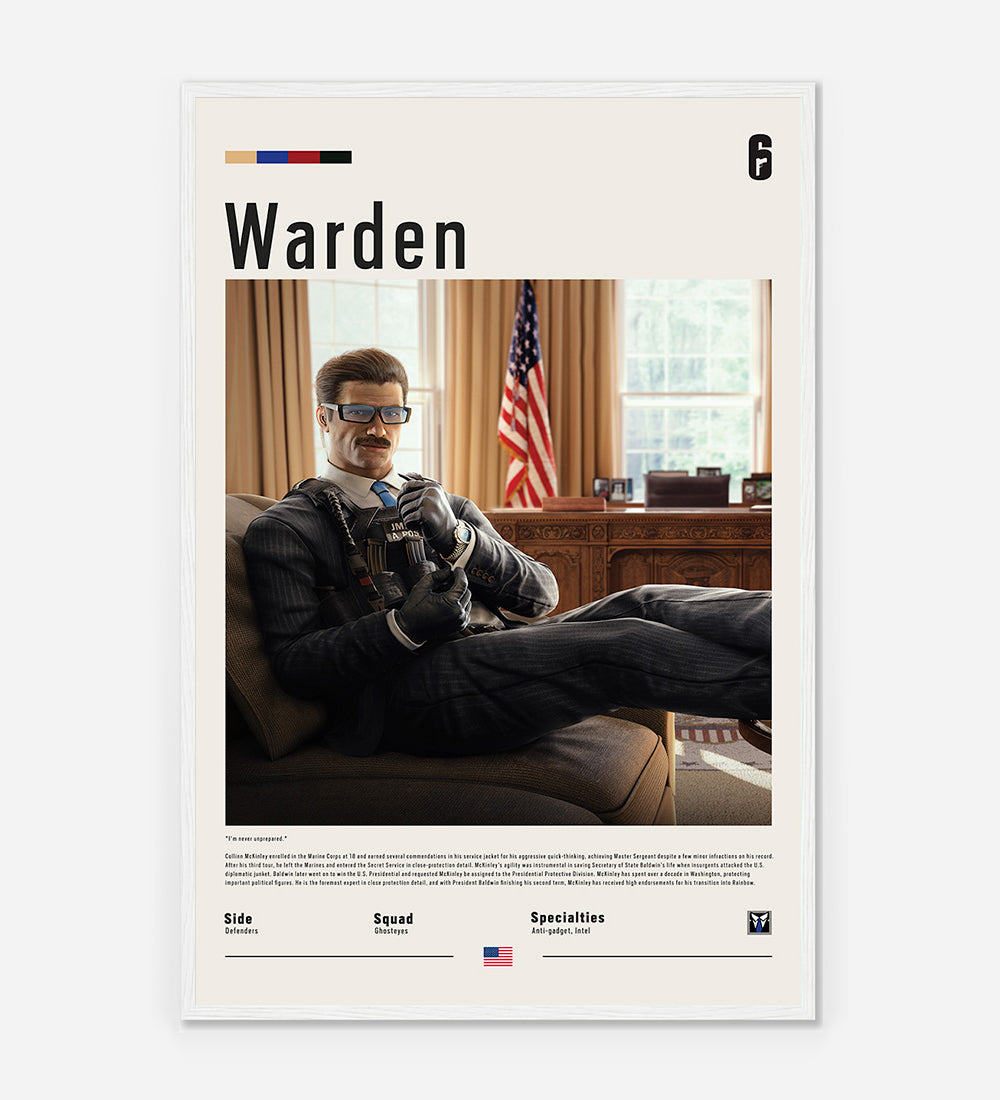 Operator Warden Fine Art Poster | Six Siege