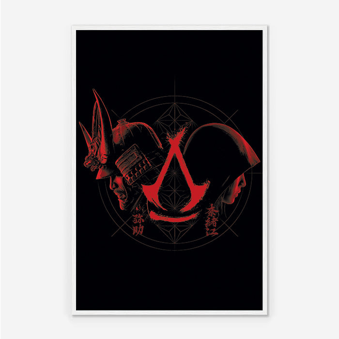 Assassin's Creed Shadows | Naoe and Yasuke-Framed Print white | Art4Fans