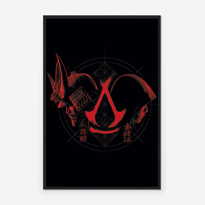 Assassin's Creed Shadows | Naoe and Yasuke-Framed Print Black | Art4Fans