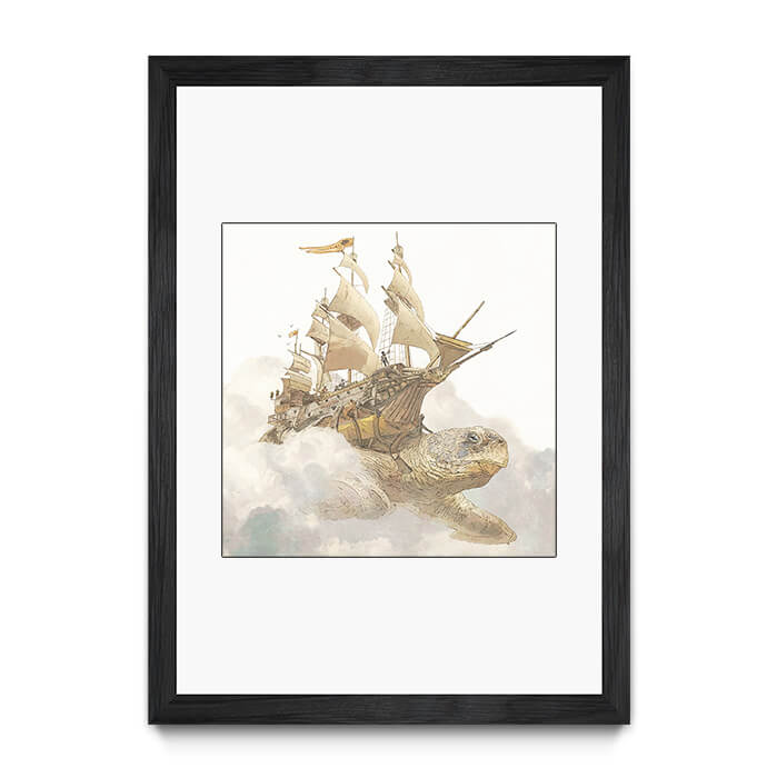 Gregory Fromenteau - Turtle Pirate Ship with black frame - Art4Fans Signature