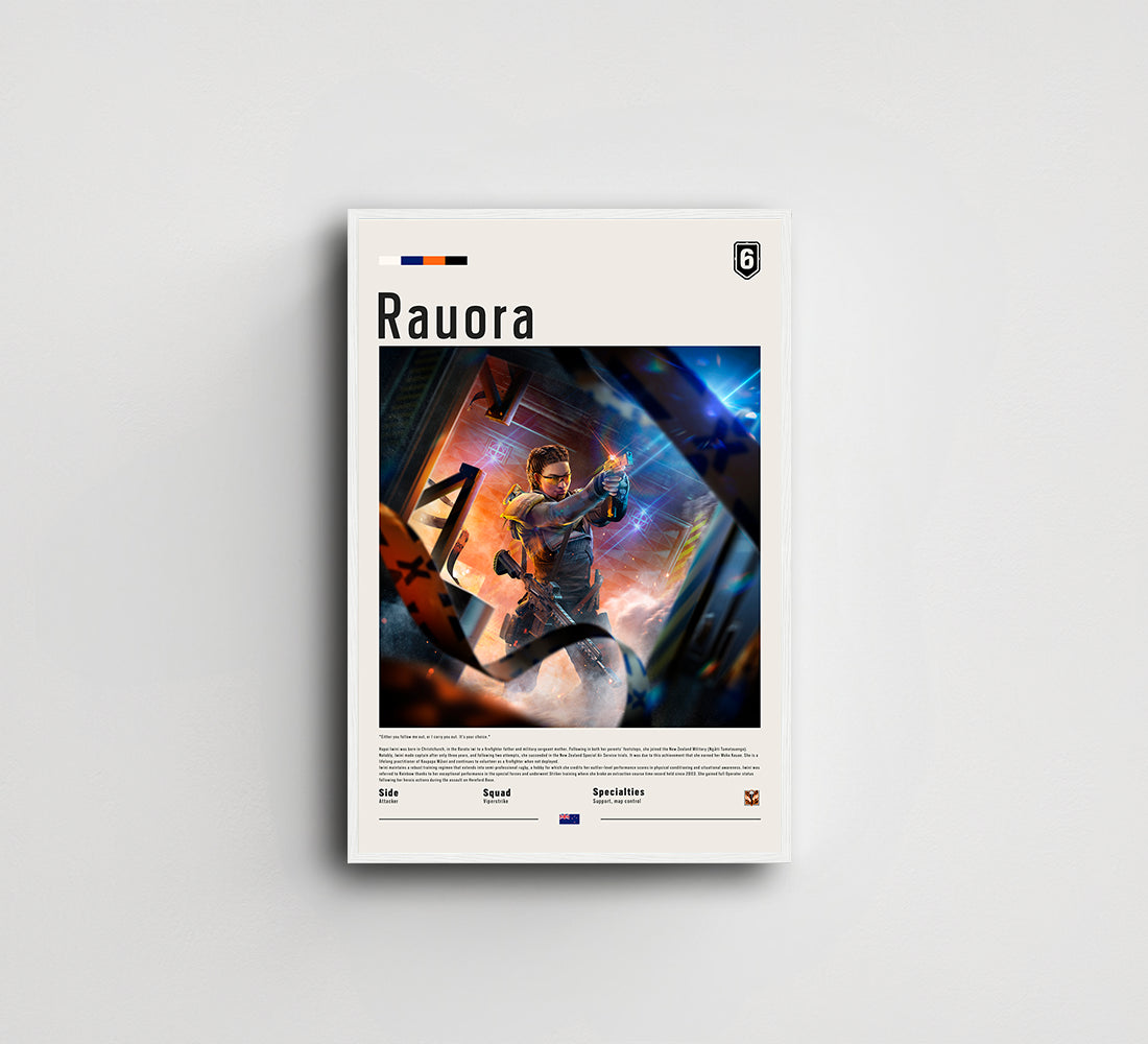 Rauora White Framed Print Poster | Rainbow Six Siege X | Art4FAns