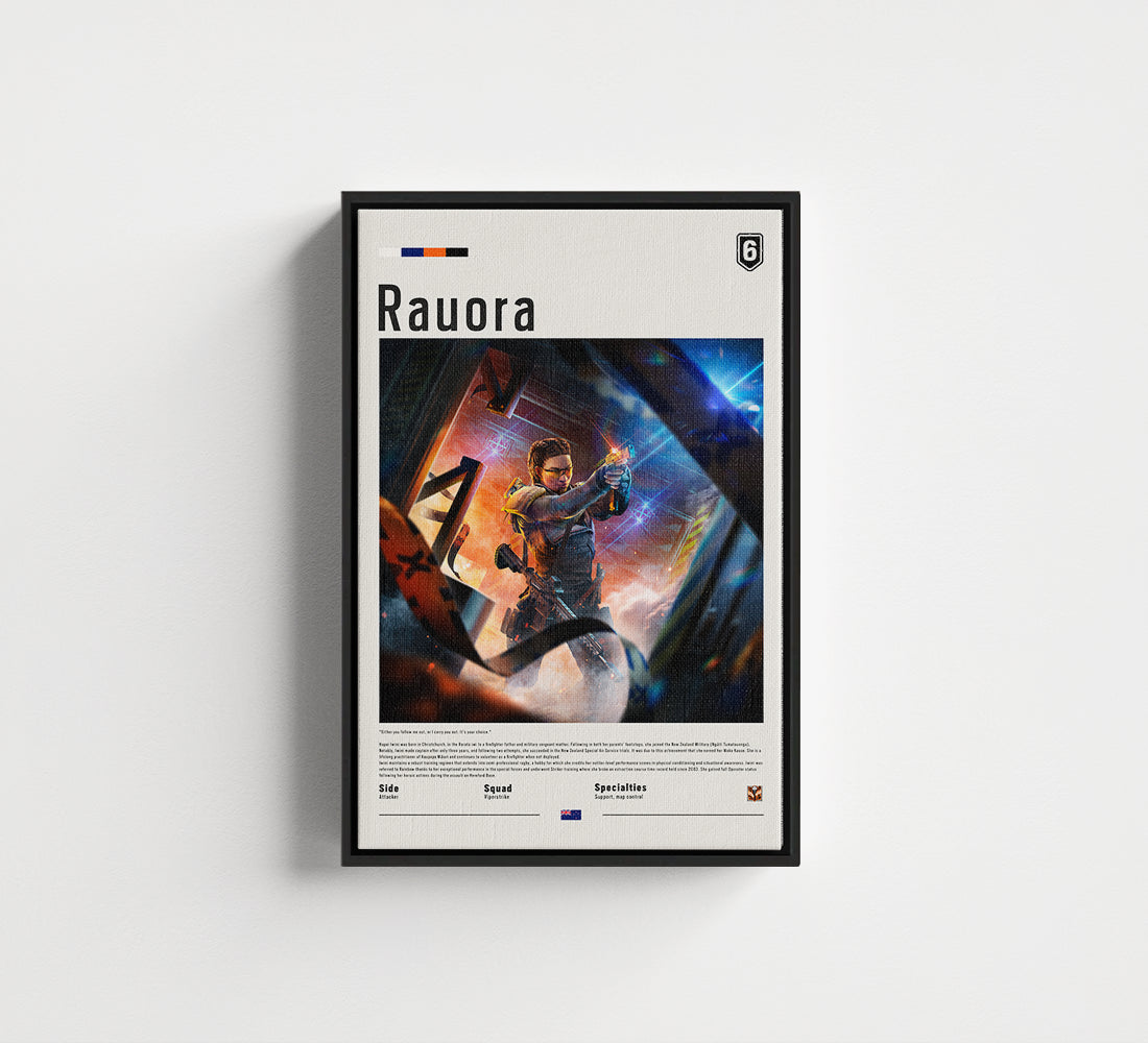 Rauora Black Framed Print Poster | Rainbow Six Siege X | Art4FAns