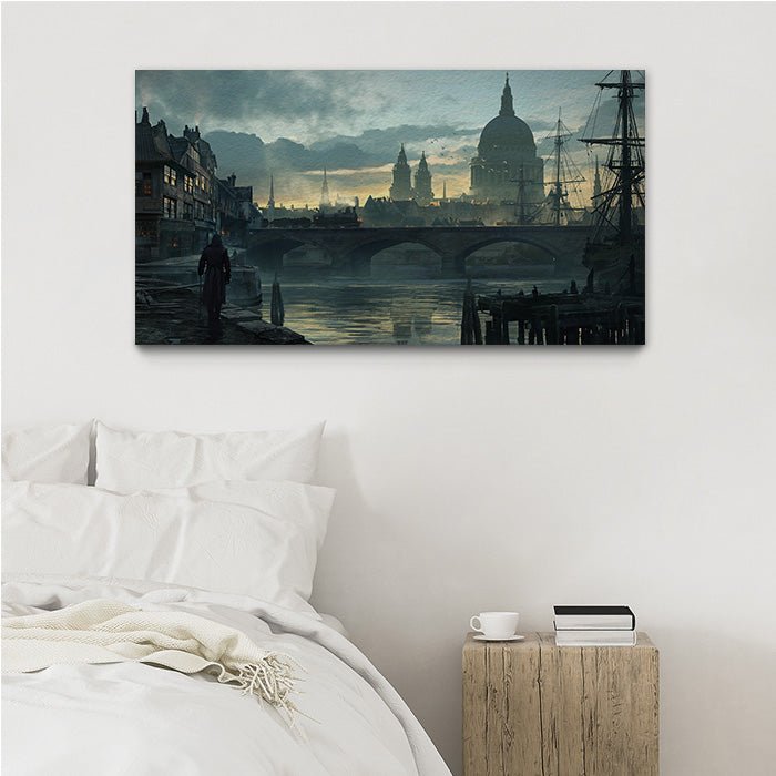 A stroll along the Thames - Assassin's Creed art - Fine Art Print