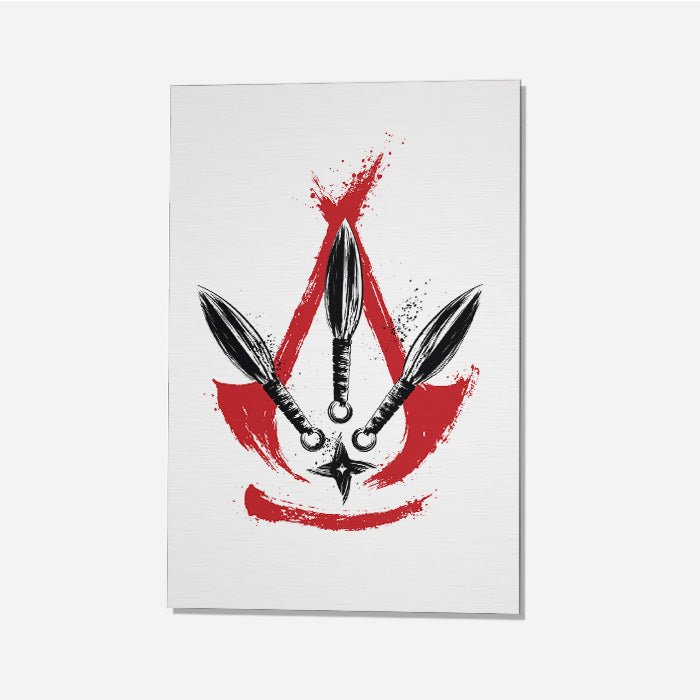 Assassin's Creed Shadows - Kunai and Shuriken - Assassin's Creed art - Japanese Wall Scroll