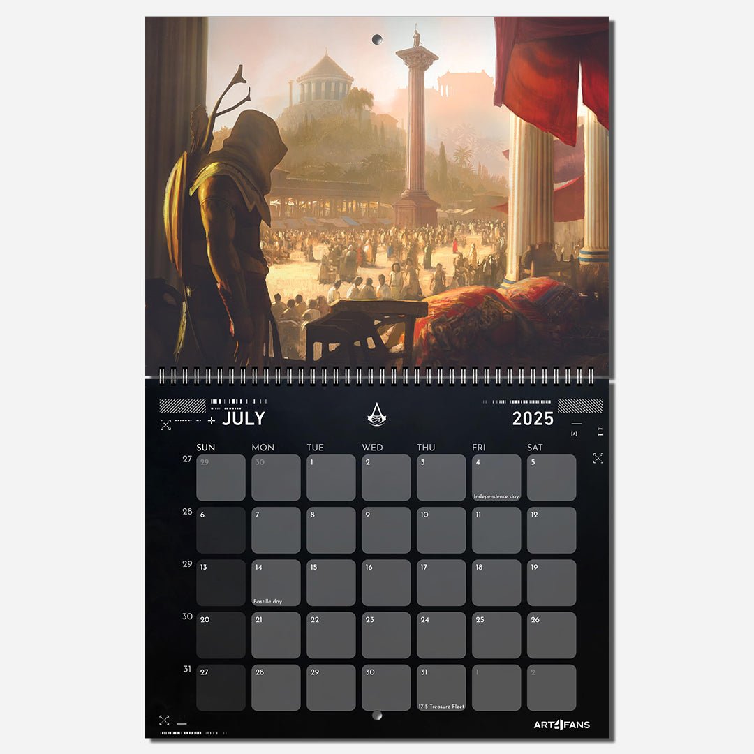 Assassin's Creed Wall Calendar 2025 - Original Artwork & Customizable - Assassin's Creed art - English