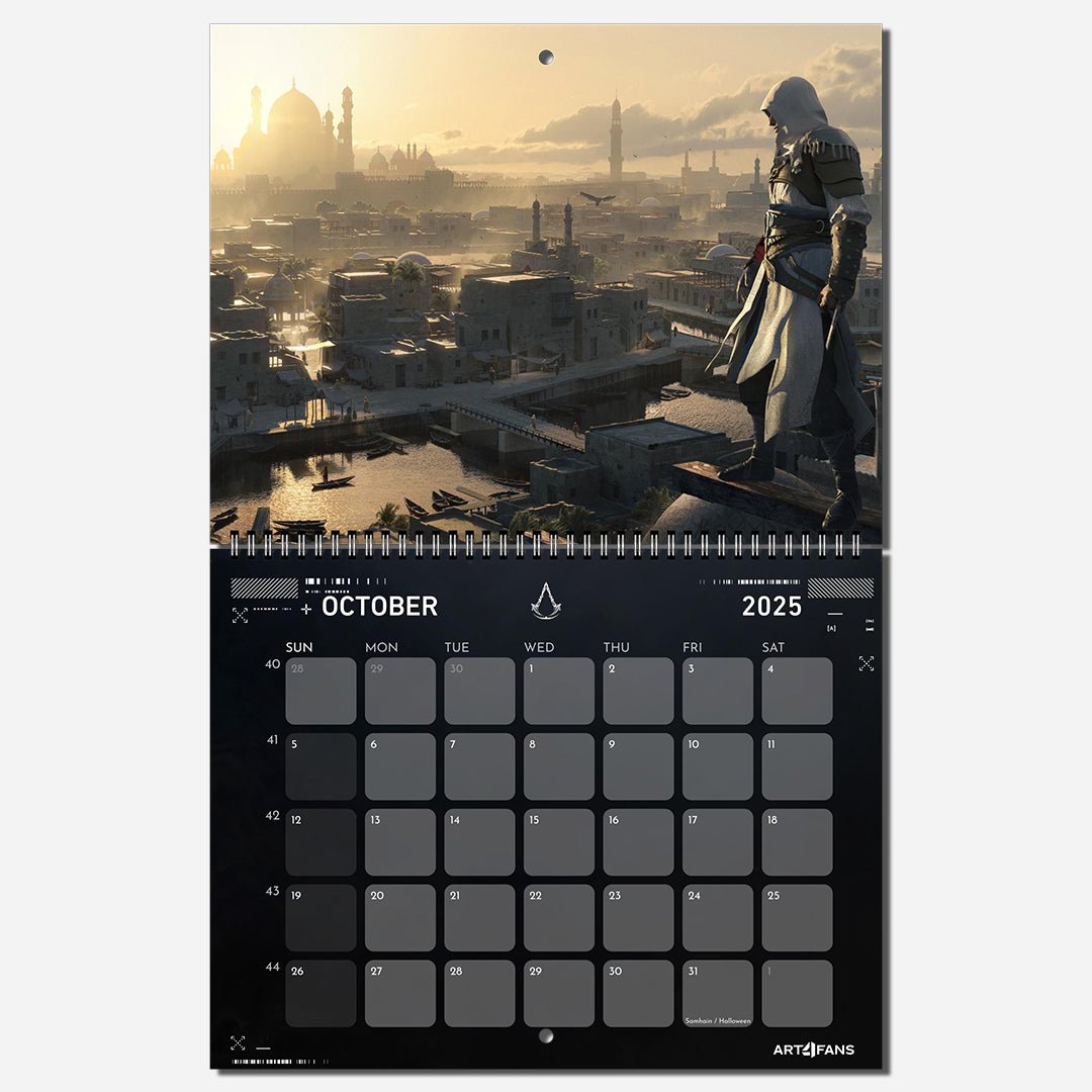 Assassin's Creed Wall Calendar 2025 - Original Artwork & Customizable - Assassin's Creed art - English