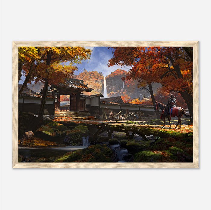 Fallen leaves, hidden blade - Assassin's Creed art - Framed Print