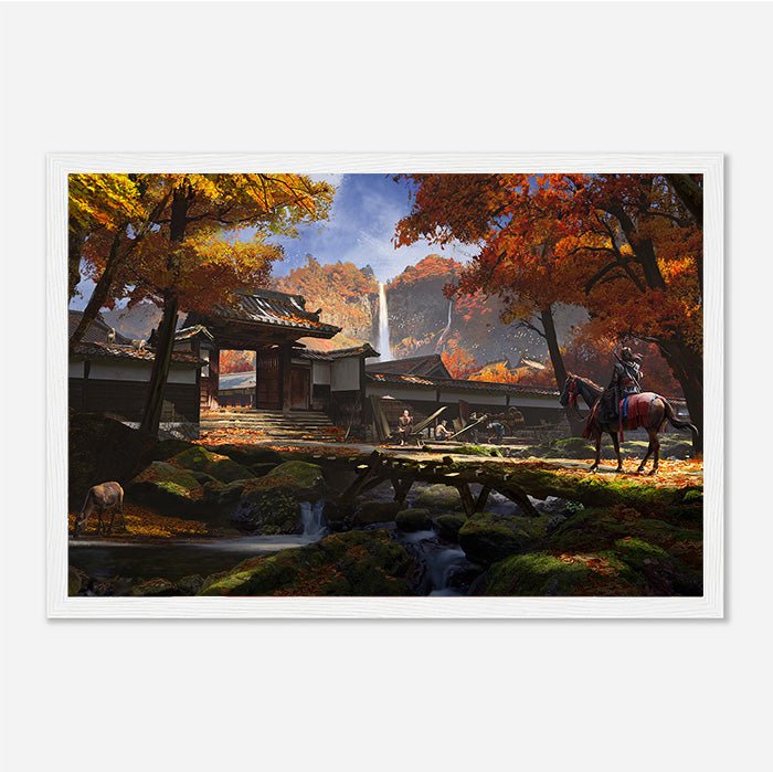 Fallen leaves, hidden blade - Assassin's Creed art - Framed Print