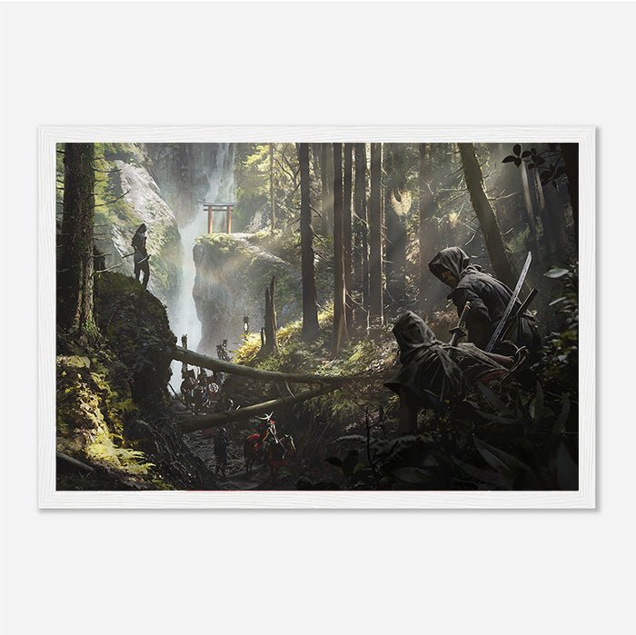 Iga waterfall - Assassin's Creed art - Framed Print