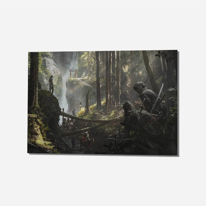 Iga waterfall - Assassin's Creed art - Metal Poster