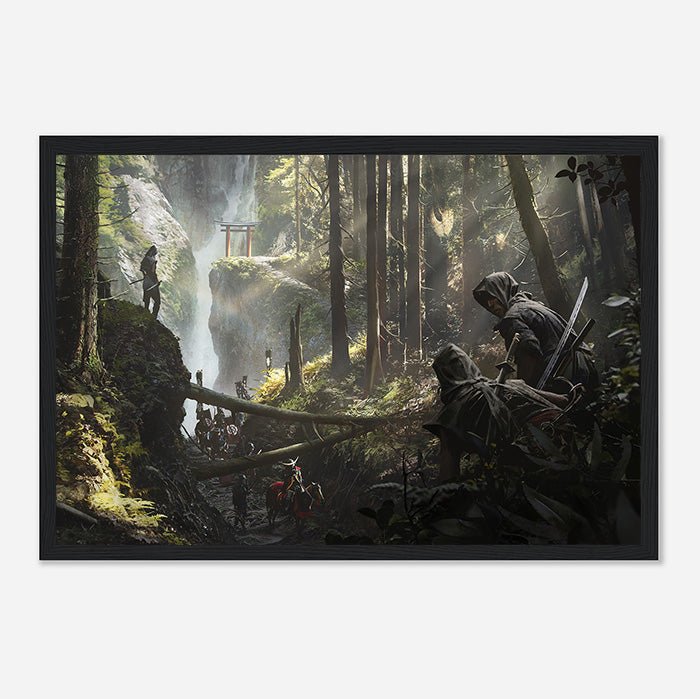 Iga waterfall - Assassin's Creed art - Framed Print