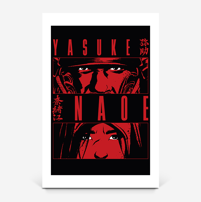 Naoe and Yasuke look – Red version - Assassin's Creed art - Fine Art Print