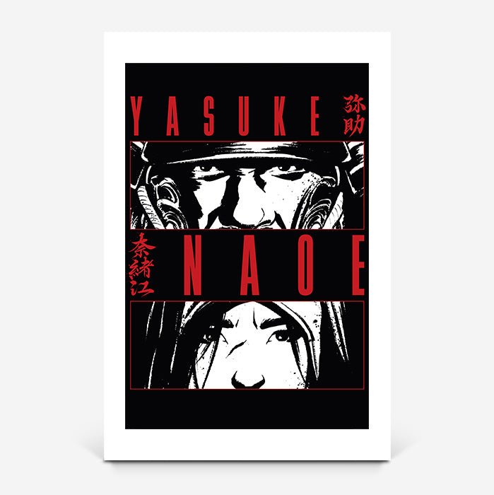 Naoe and Yasuke look – white version - Assassin's Creed art - Fine Art Print