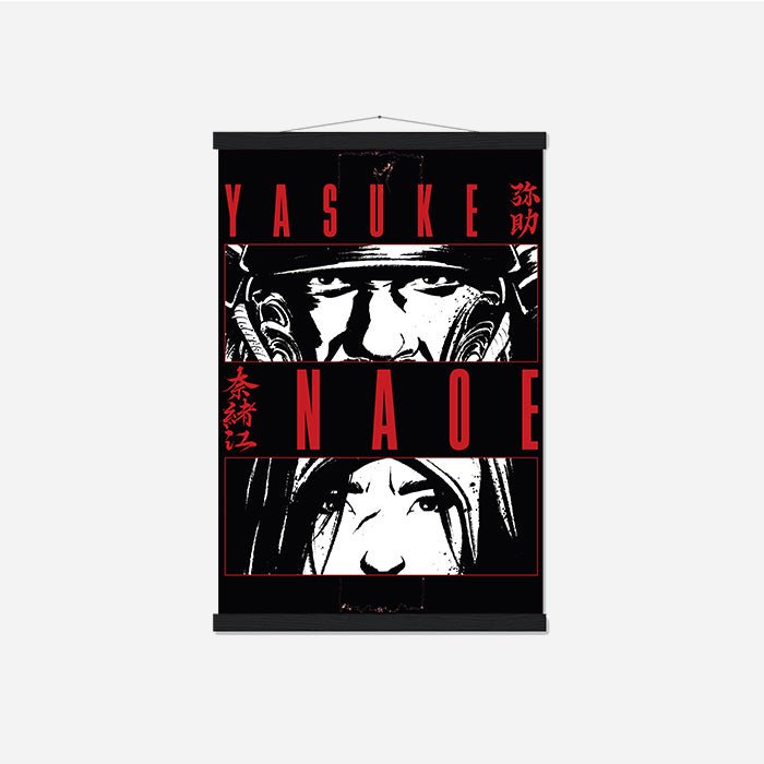 Naoe and Yasuke look – white version - Assassin's Creed art - Framed Print