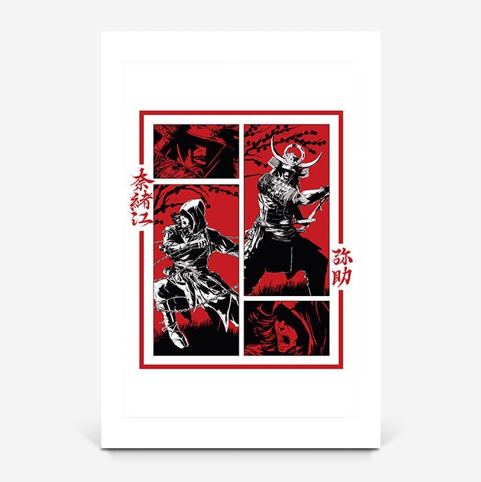 Naoe and Yasuke Posing - Assassin's Creed art - Fine Art Print