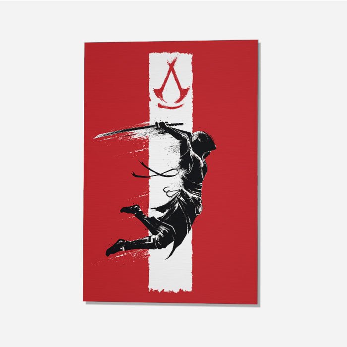 Naoe - Leap of death – Ink Style - Assassin's Creed art - Framed Print