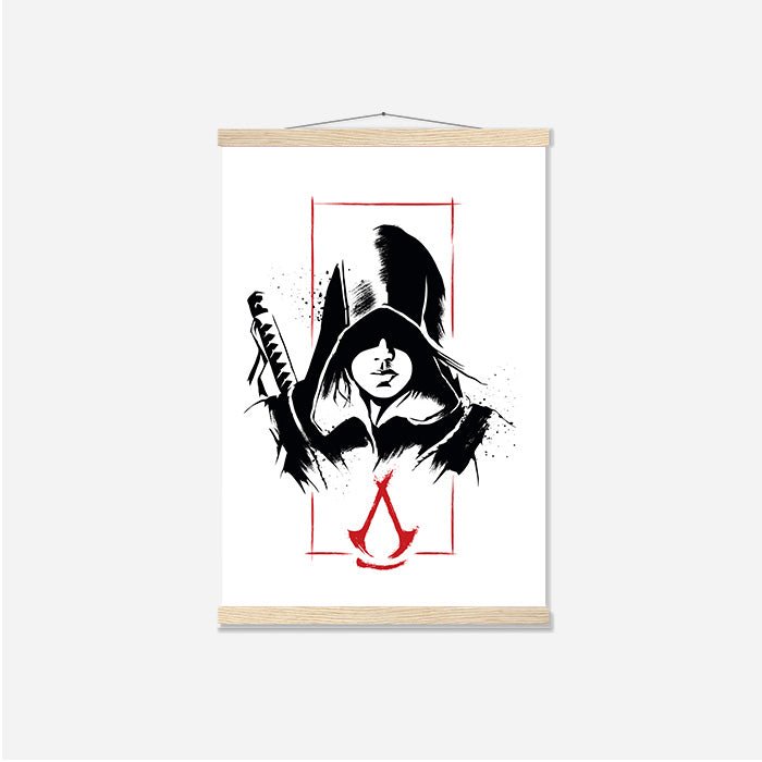 Naoe portrait – Ink style - Assassin's Creed art - Japanese Wall Scroll