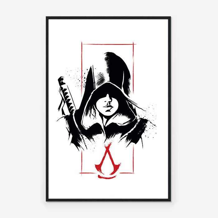 Naoe portrait – Ink style - Assassin's Creed art - Framed Print