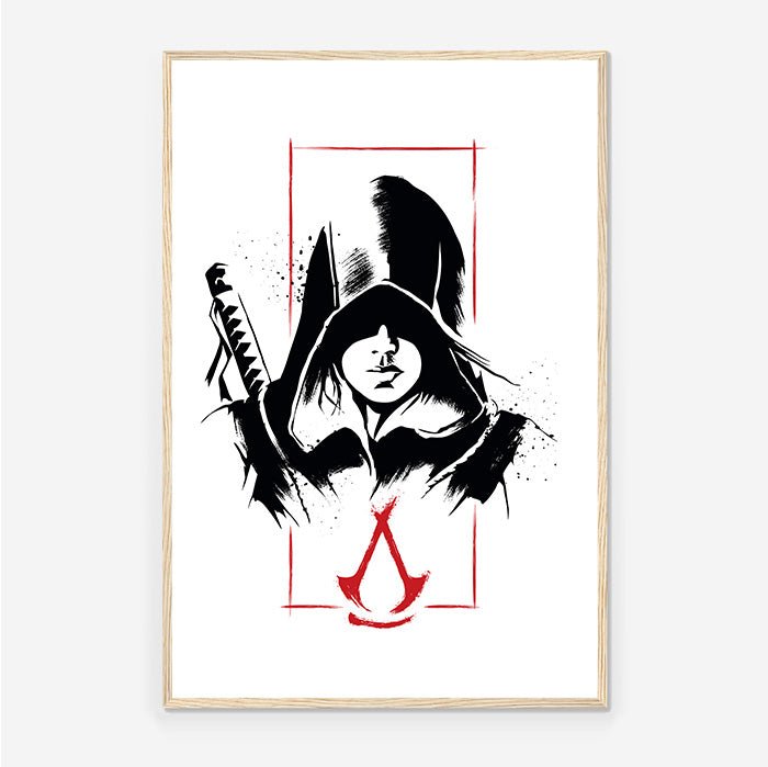 Naoe portrait – Ink style - Assassin's Creed art - Framed Print