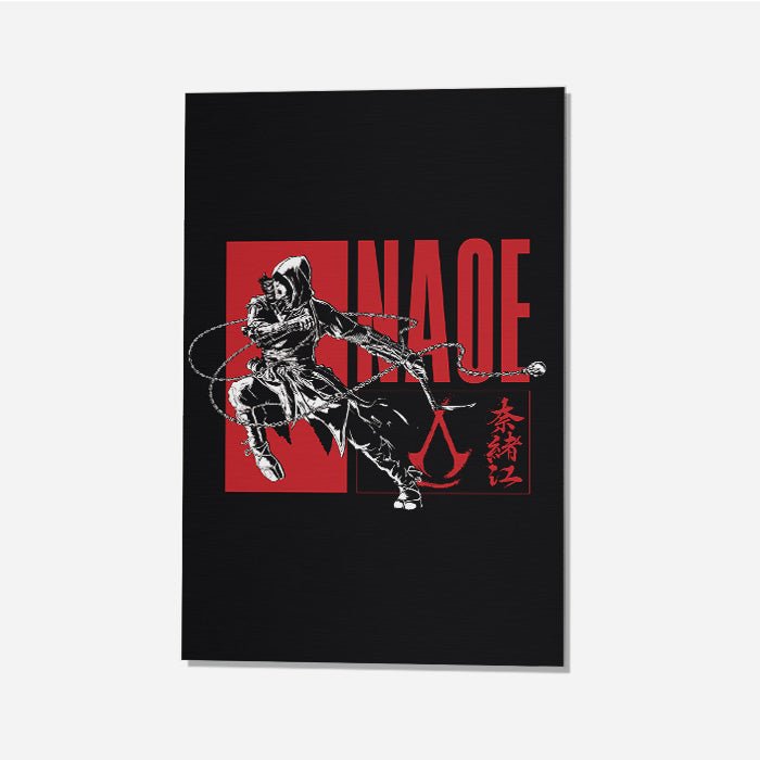 Naoe posing – Black version - Assassin's Creed art - Japanese Wall Scroll