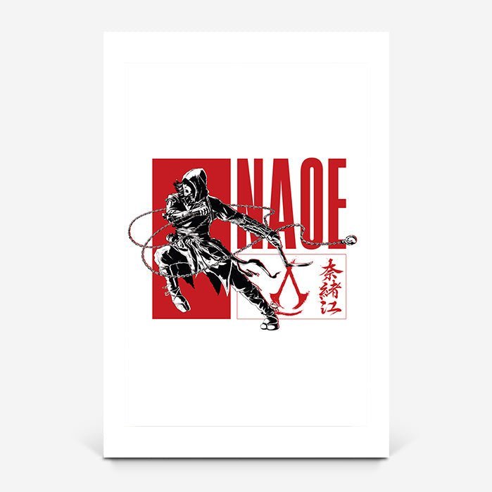 Naoe posing – white version - Assassin's Creed art - Fine Art Print