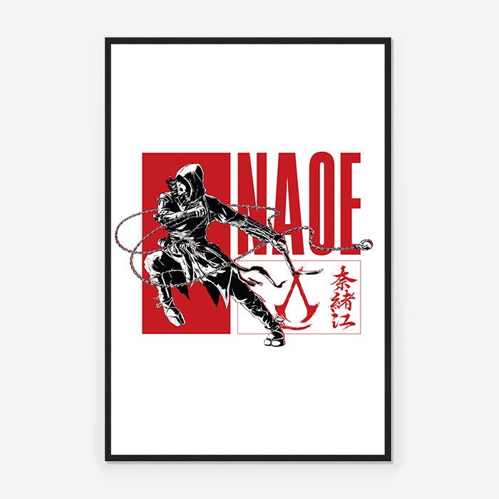 Naoe posing – white version - Assassin's Creed art - Premium Poster