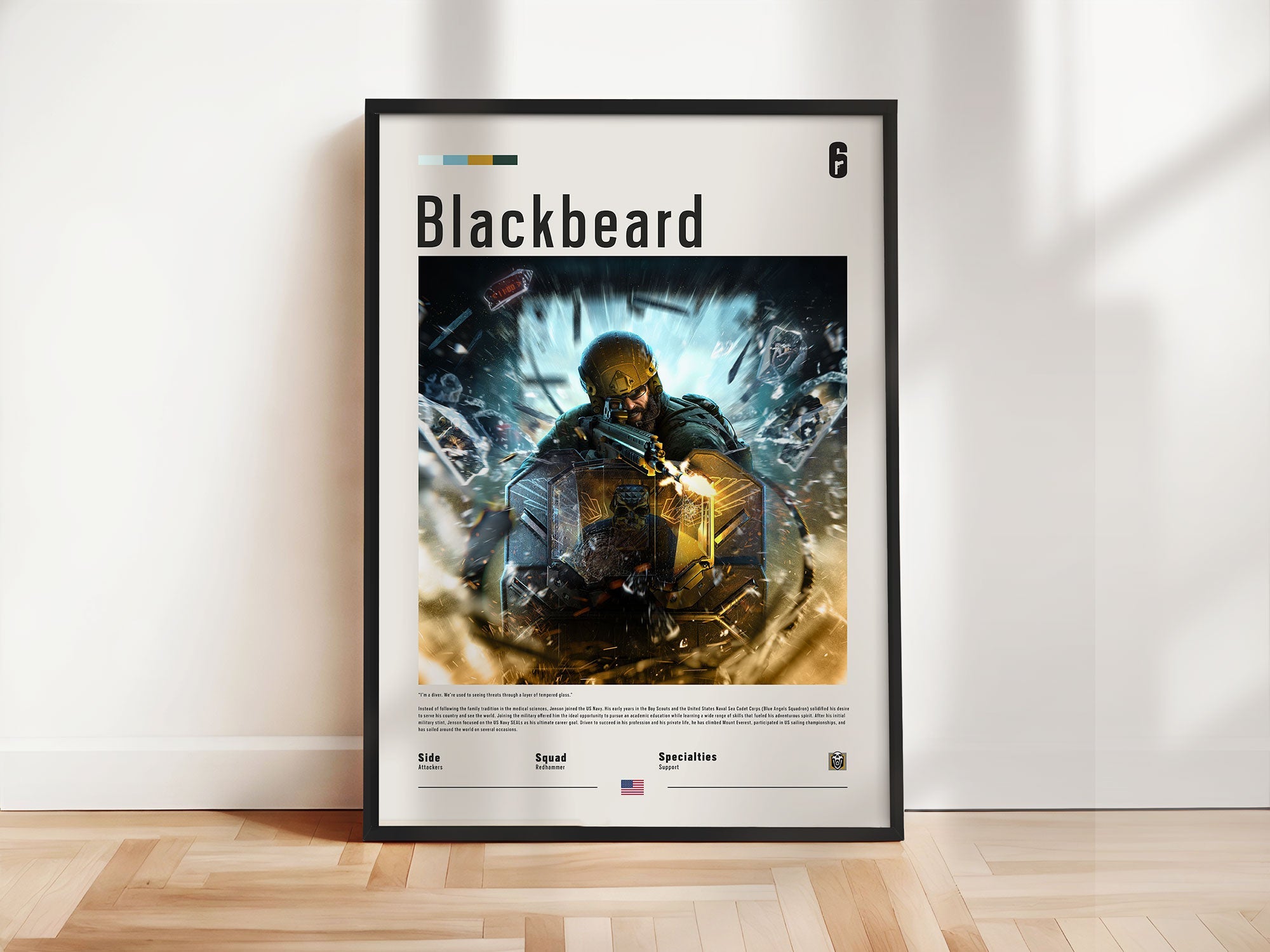 Operator Blackbeard Fine Art Poster | Six Siege - Six Siege art - Premium Poster Print