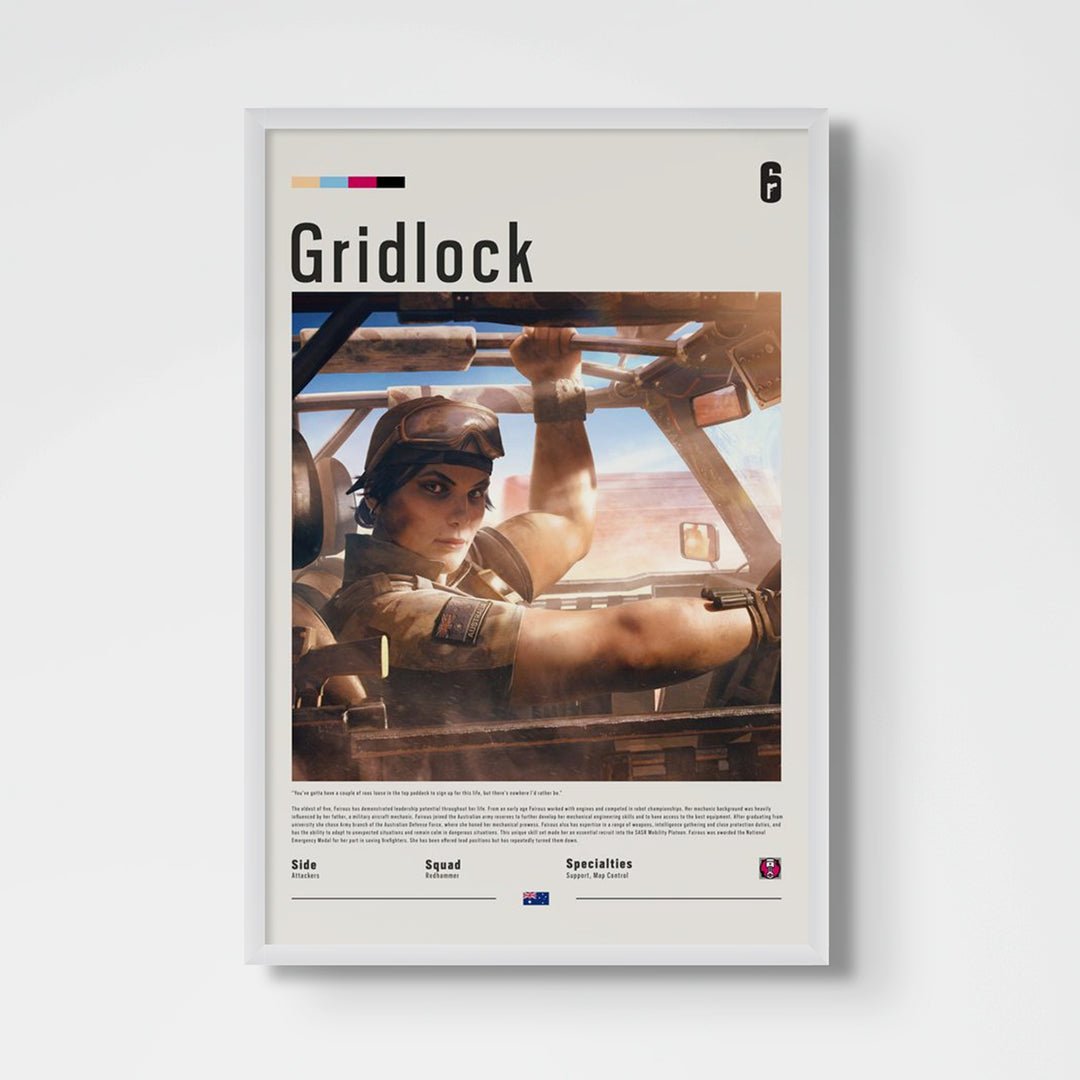 Operator Gridlock Fine Art Poster | Six Siege - Six Siege art - Framed Print