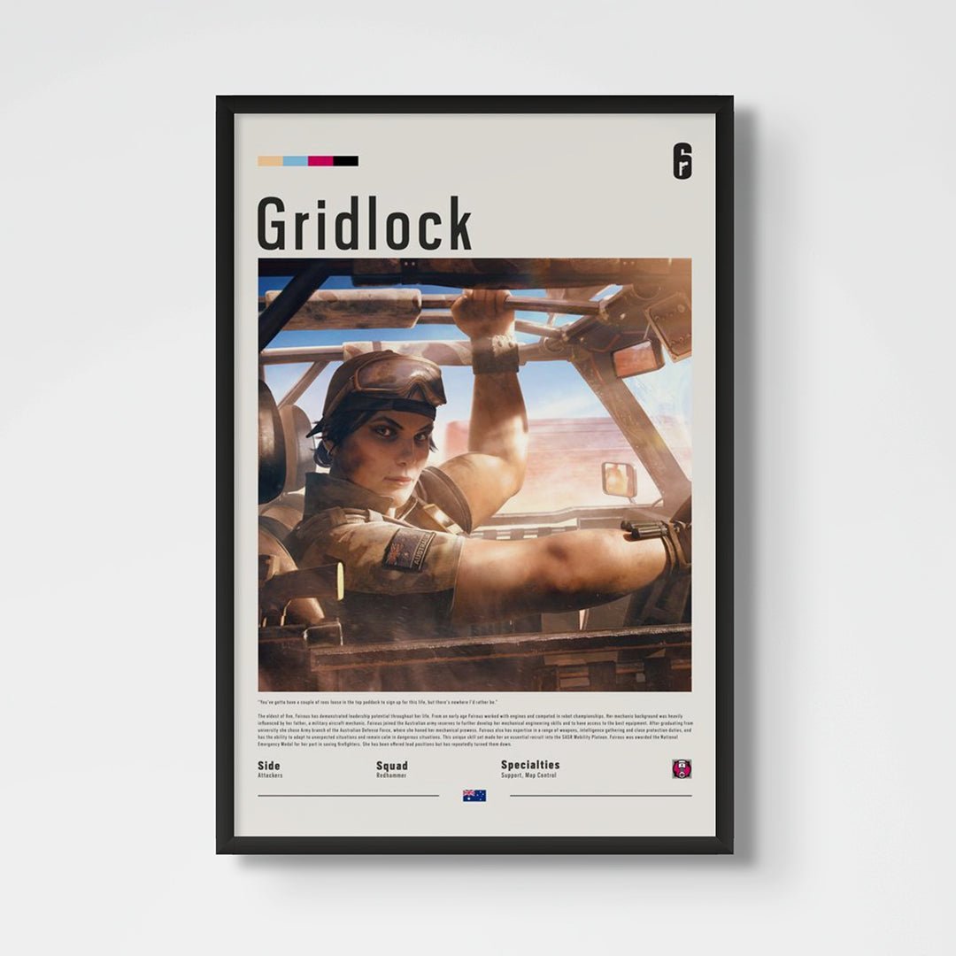 Operator Gridlock Fine Art Poster | Six Siege - Six Siege art - Framed Print