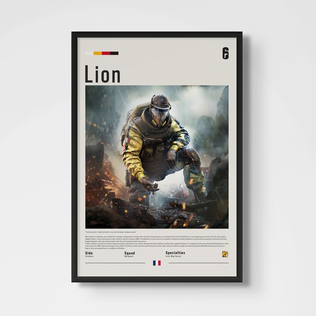 Operator Lion Fine Art Poster | Six Siege - Six Siege art - Framed Print