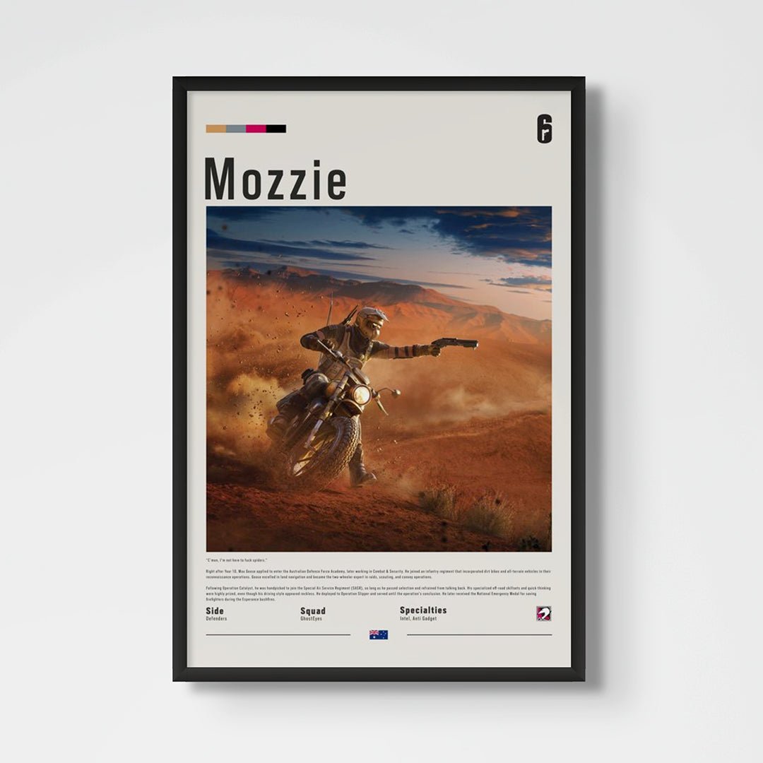 Operator Mozzie Fine Art Poster | Six Siege - Six Siege art - Framed Print