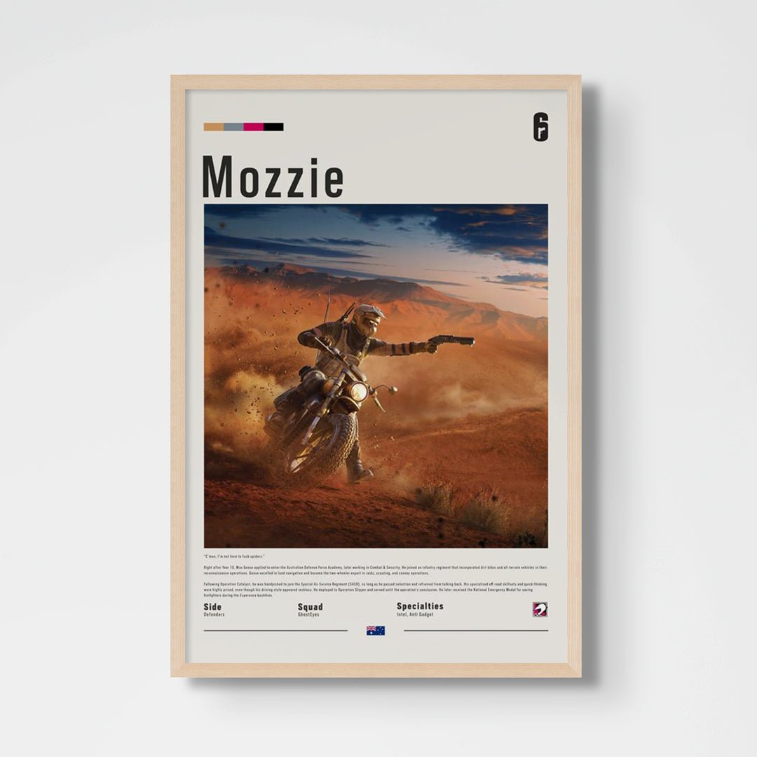 Operator Mozzie Fine Art Poster | Six Siege - Six Siege art - Framed Print