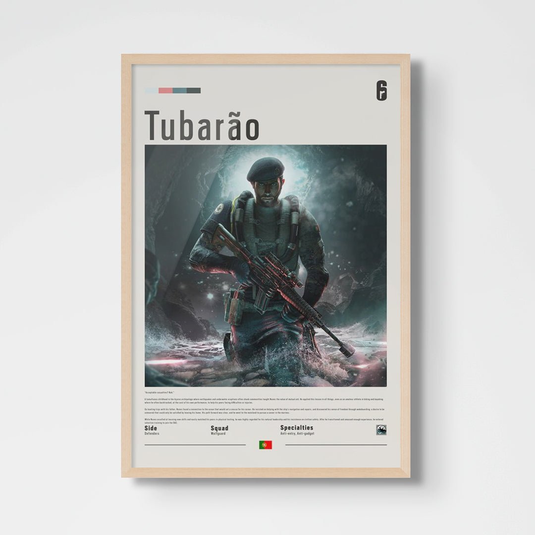 Operator Tubarao Fine Art Poster | Six Siege - Six Siege art - Framed Print