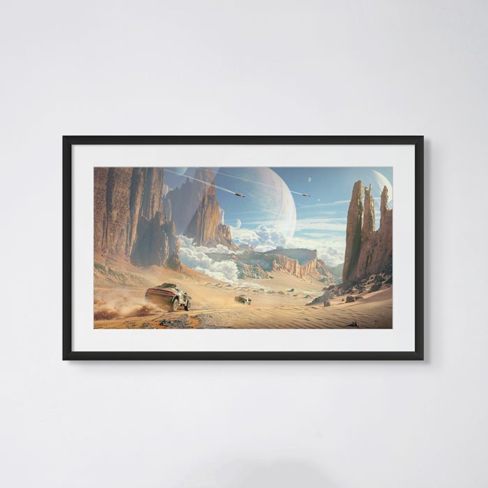 Race on Io Moon - Raphael Lacoste art - (14'' X 11'' / 35.56 X 27.94 cm)
