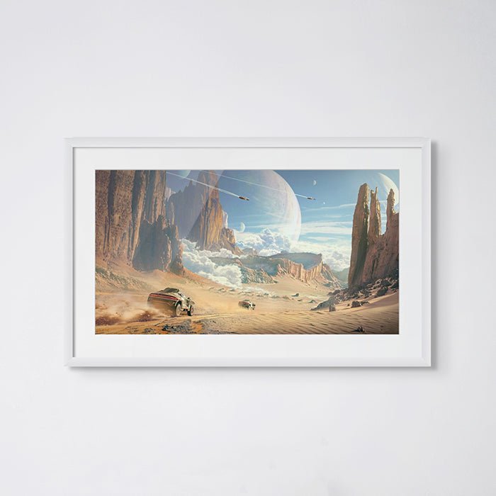 Race on Io Moon - Raphael Lacoste art - (14'' X 11'' / 35.56 X 27.94 cm)