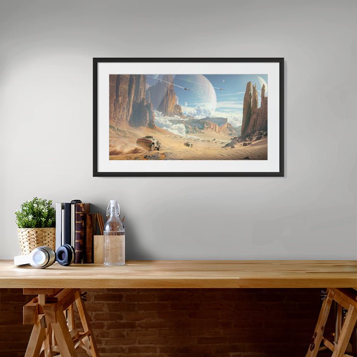 Race on Io Moon - Raphael Lacoste art - (14'' X 11'' / 35.56 X 27.94 cm)